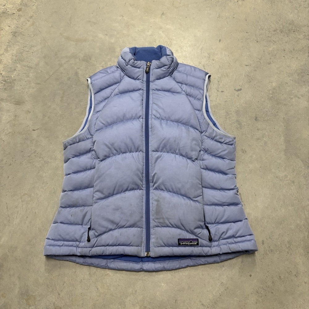 Patagonia Down Puffer Vest Women's Size Medium‎ Lavender Blue Full Zip